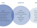 Venn-Diagramm zeigt häufige, gelegentliche und seltene long covid symptome wie Fatigue, Husten und Lähmungen.
